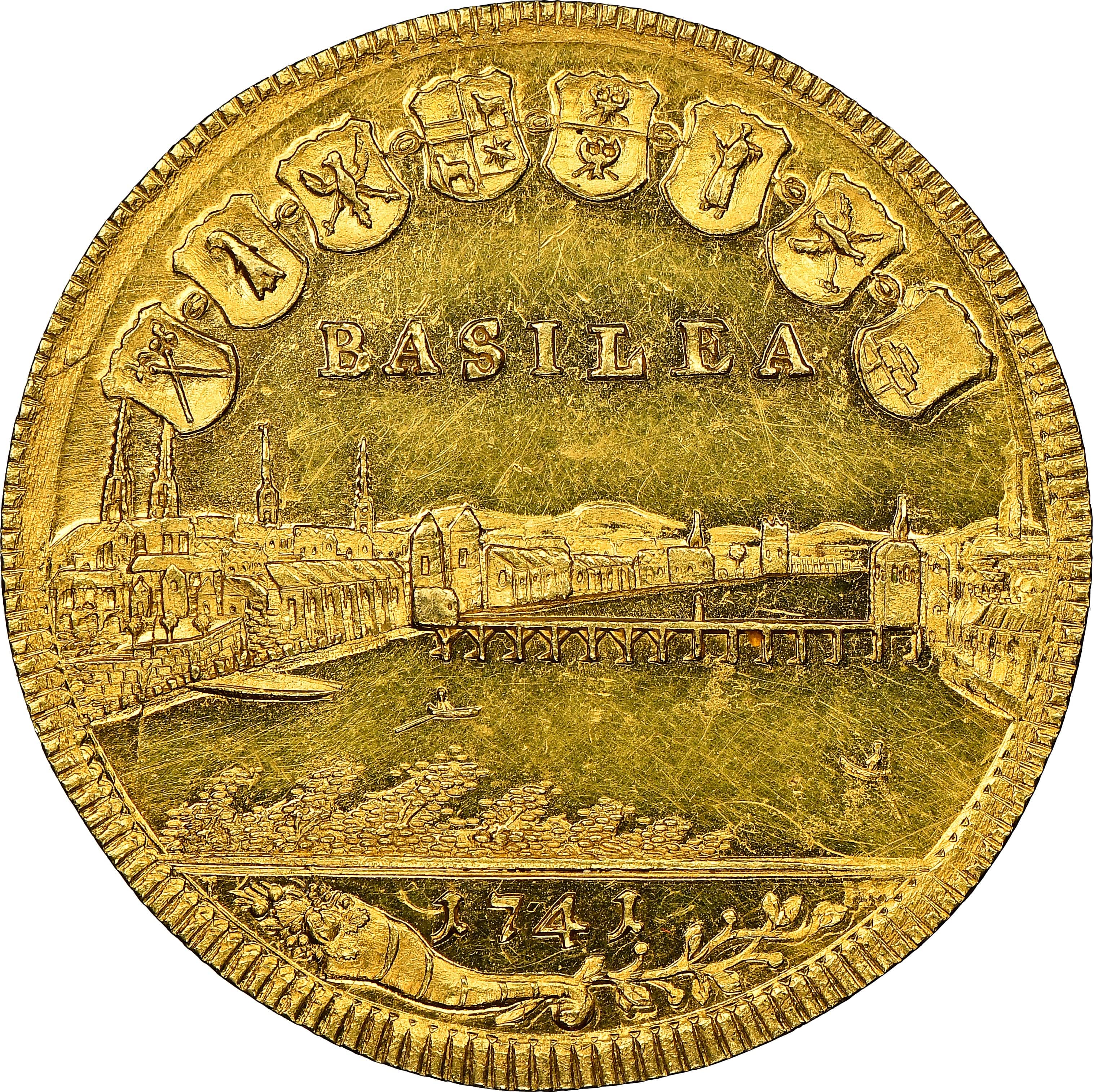 【Top Pop】1741年 スイス バーゼル 6ダカット金貨 NGC MS63PL - Image 3