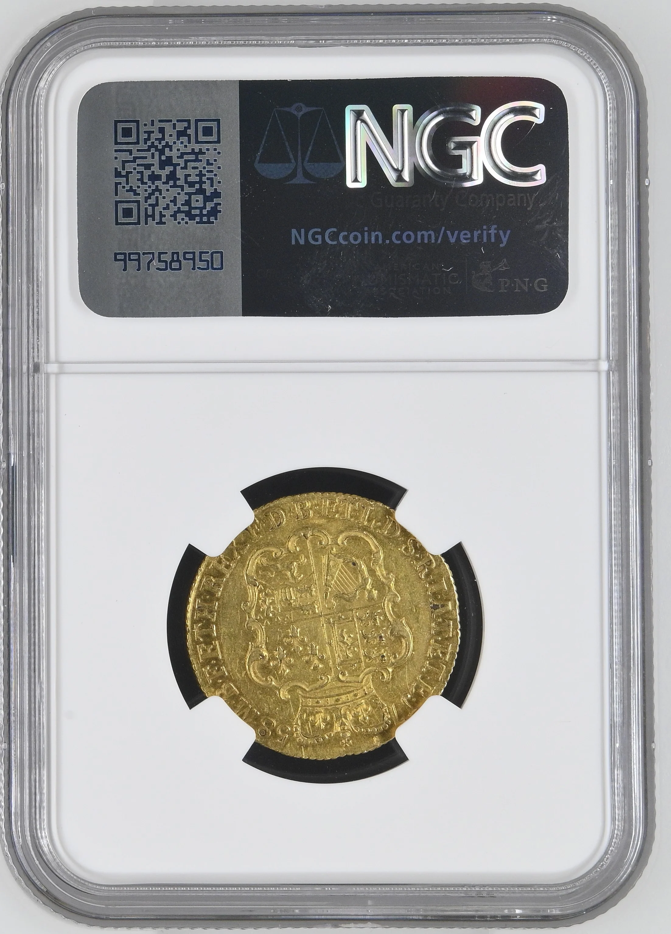 1758年 イギリス ジョージ2世 ギニー金貨 NGC AU DETAILS CLEANED - Image 2