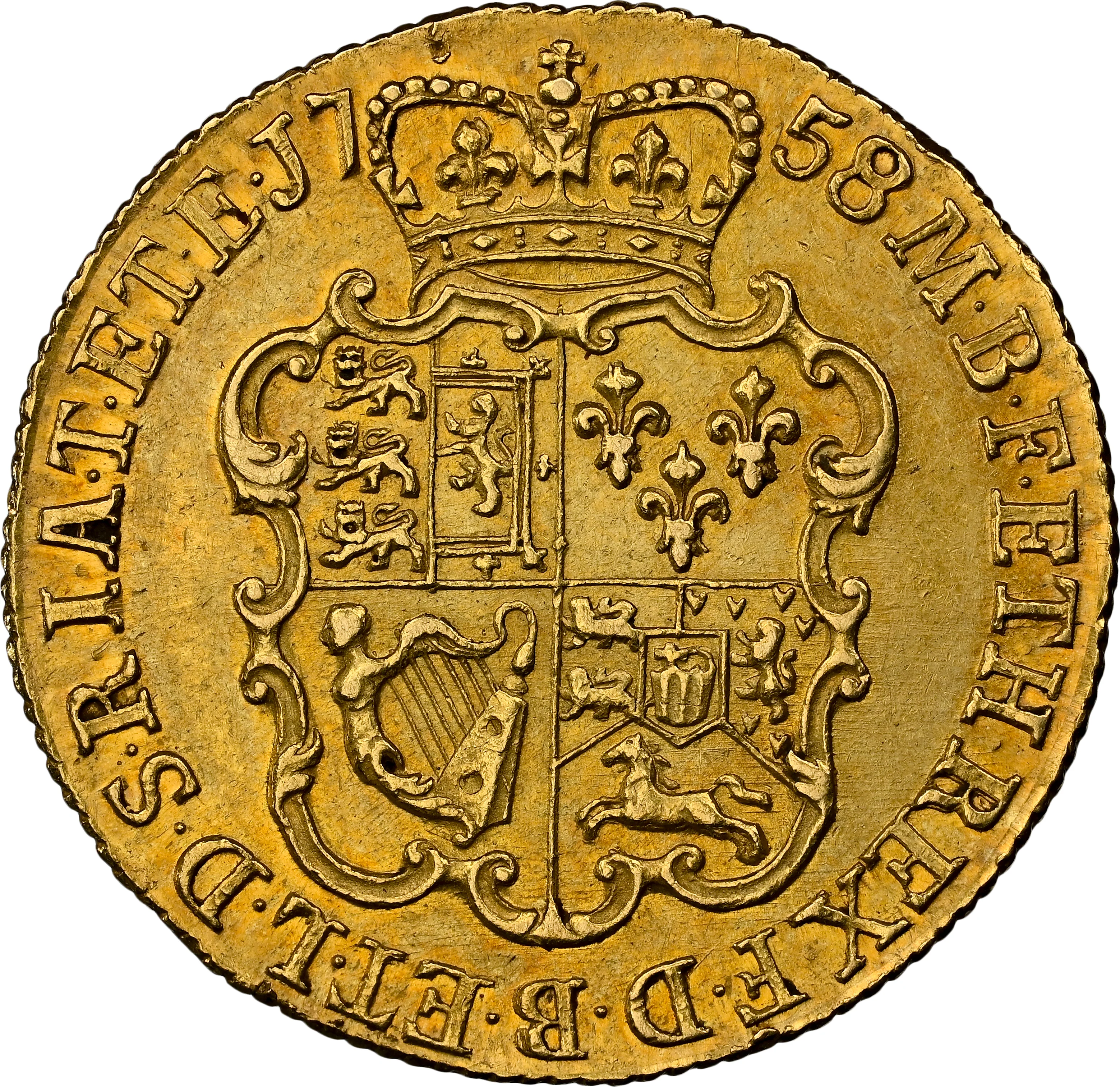 1758年 イギリス ジョージ2世 ギニー金貨 NGC AU DETAILS CLEANED - Image 4
