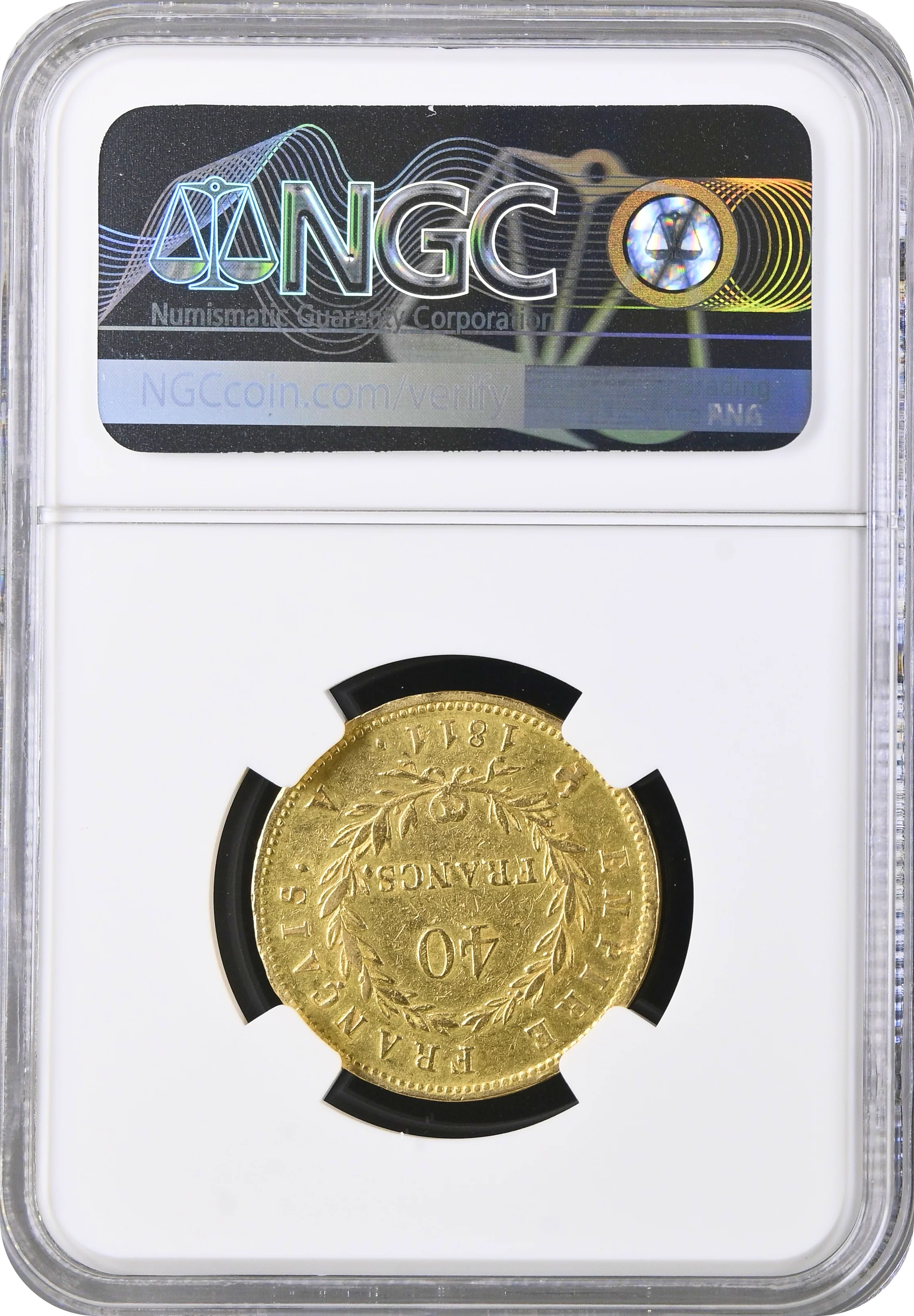 1811年A フランス ナポレオン1世 40フラン金貨 NGC AU Details Polished - Image 2