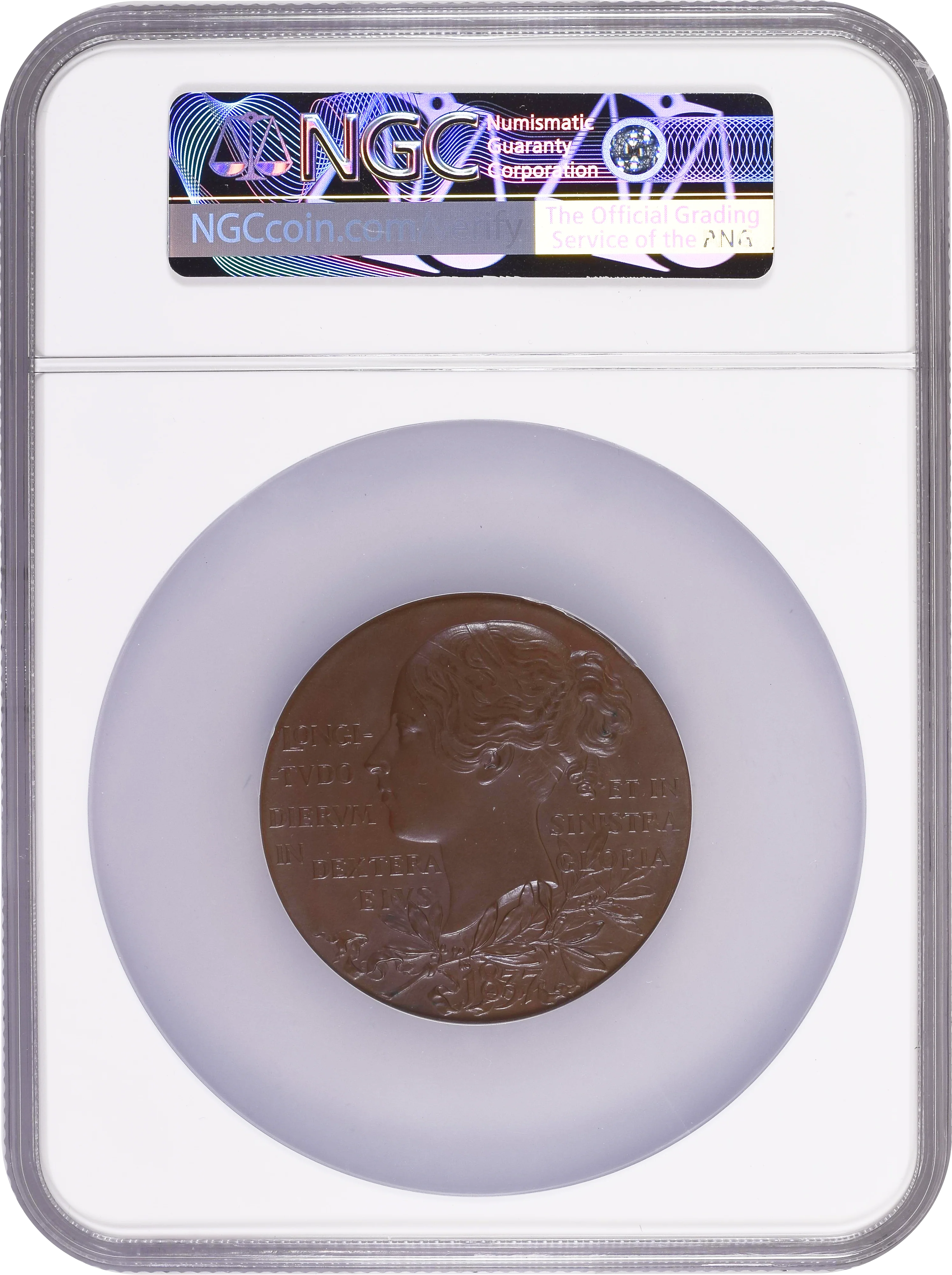 【Top Pop】1897年 イギリス ヴィクトリア ダイヤモンドジュビリー 銅メダル 55mm NGC MS66BN - Image 2