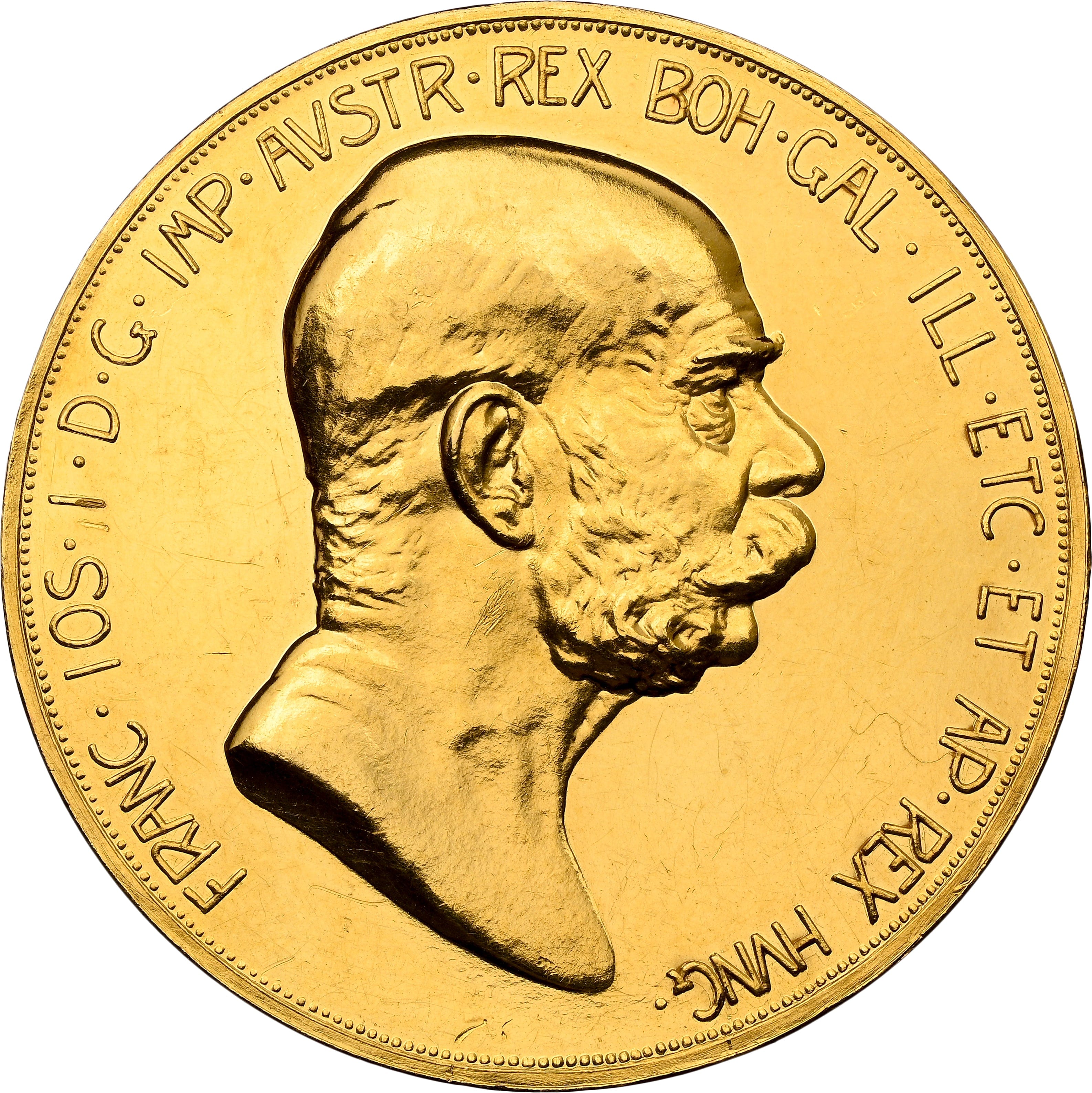 1908年 オーストリア フランツ・ヨーゼフ1世 100コロナ金貨 雲上の女神 PROOF DETAILS - Image 3