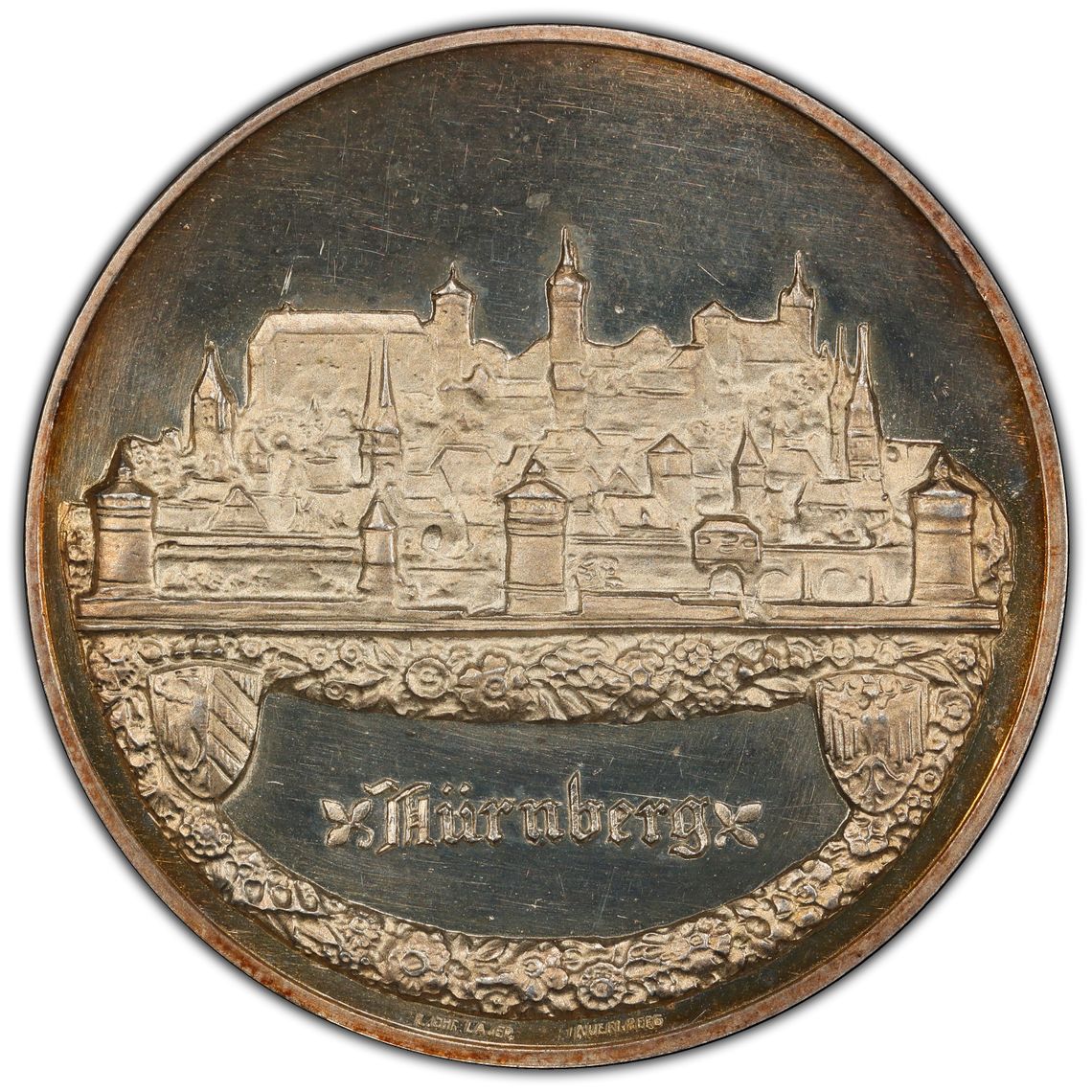 1926年 ドイツ ニュルンベルク 陸海軍記念日 銀メダル PCGS SP64 - Image 2