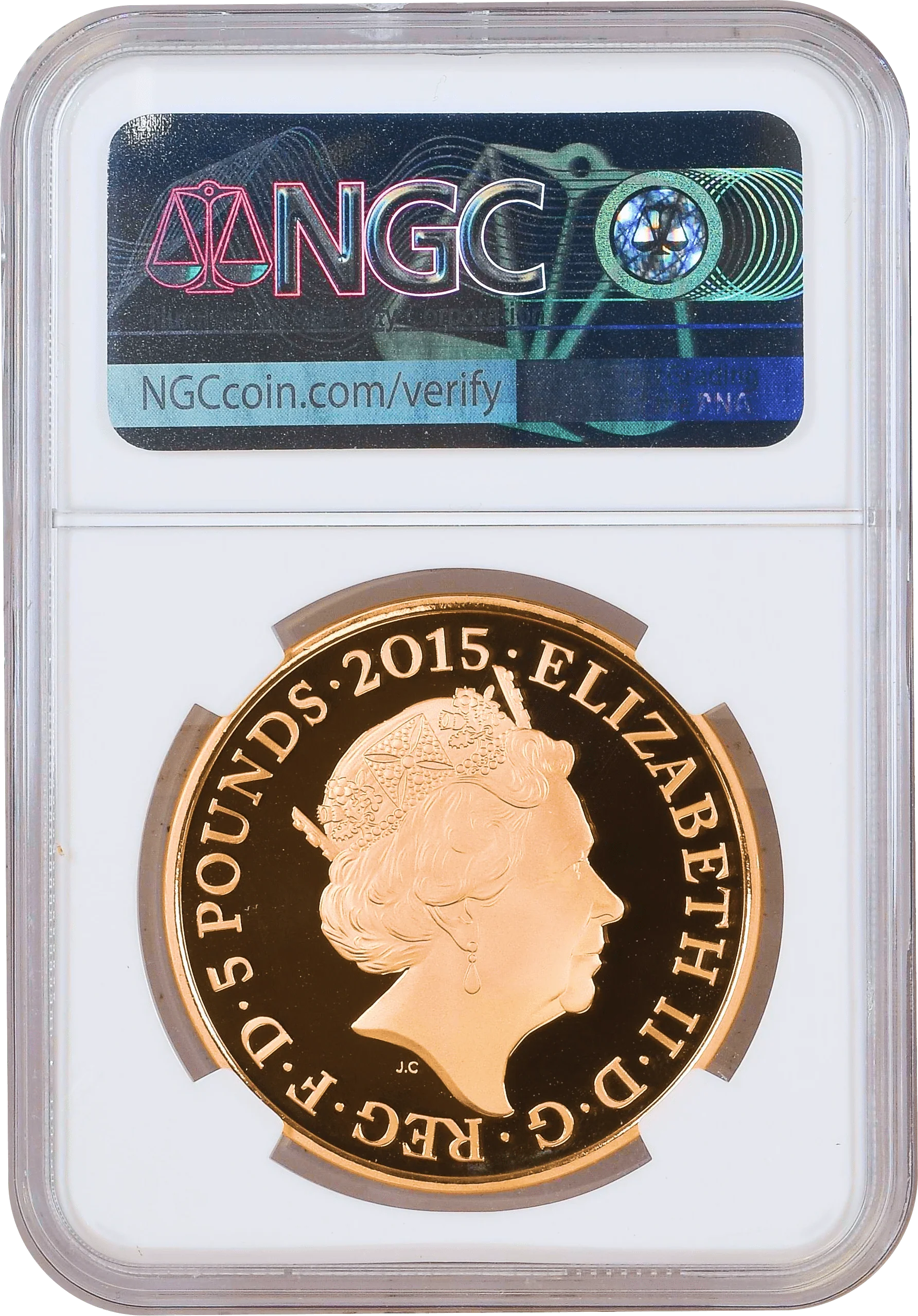 【Top Pop】2015年 イギリス ウォータールーの戦い 200周年 5ポンド金貨 NGC PF70UCAM - Image 2