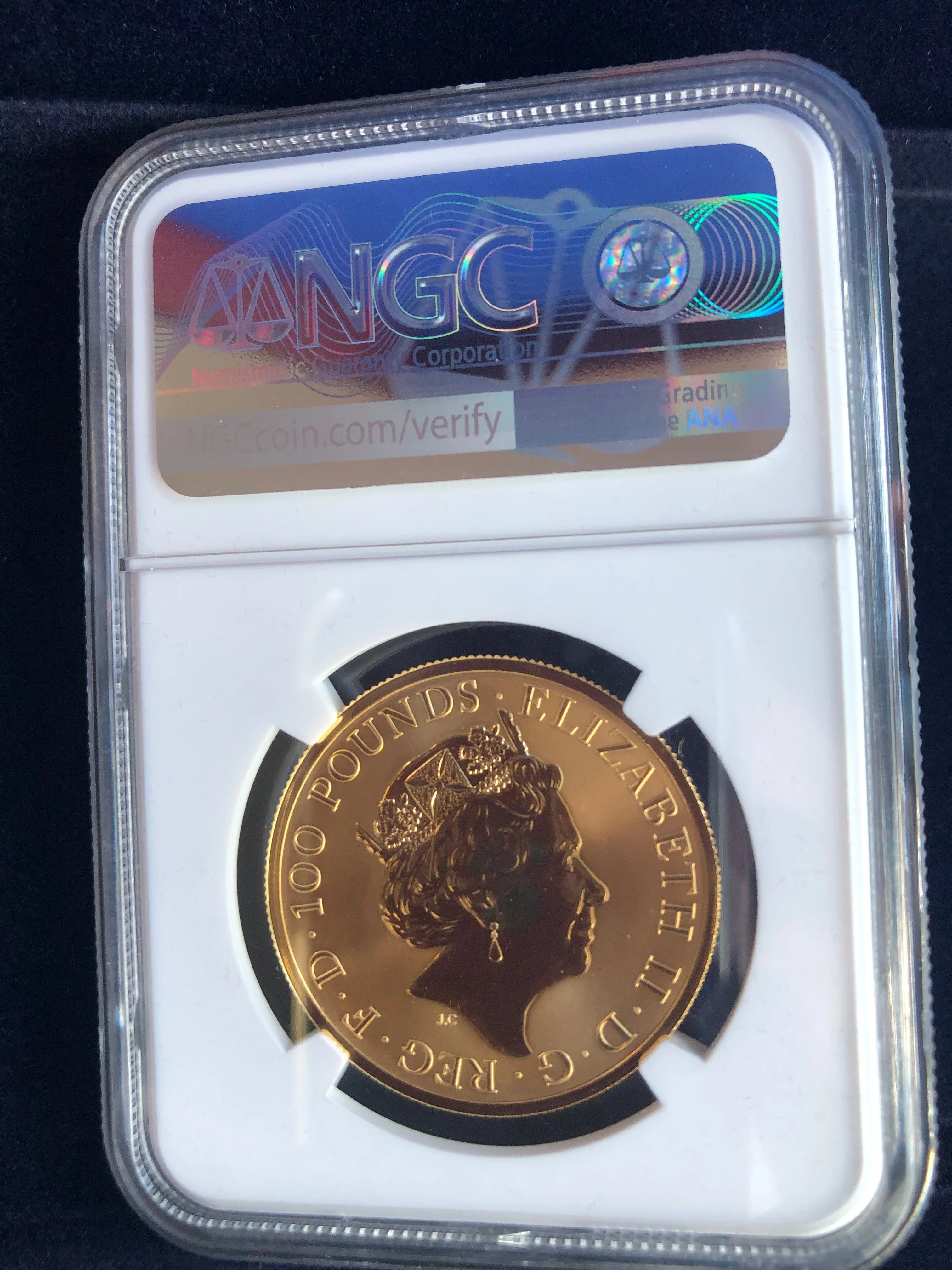 2020年 イギリス メイフラワー出航400周年 100ポンド 1オンス金貨 NGC PF70UCAM First Day of Issue - Image 3