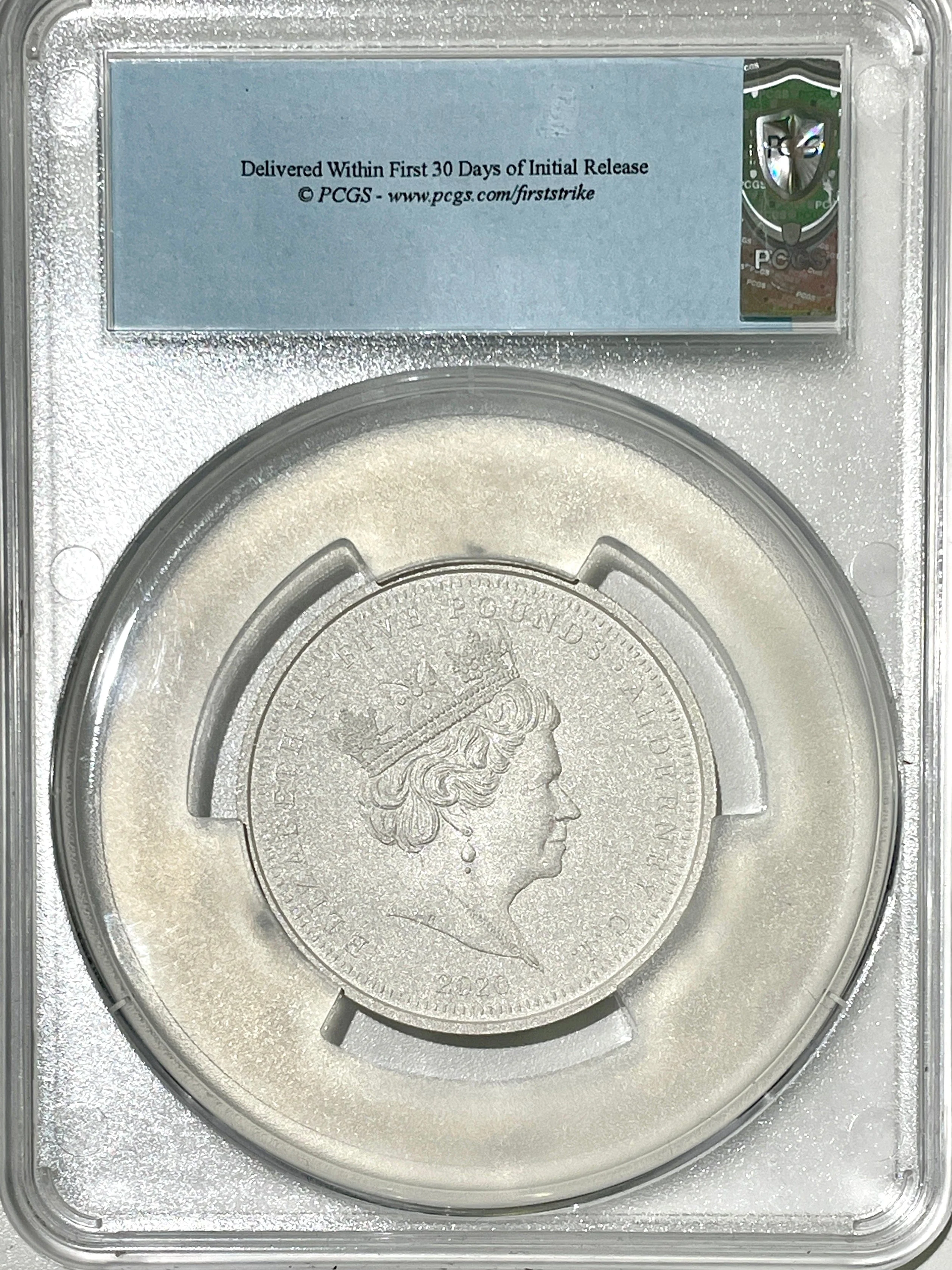 【Top Pop】2020年 オルダニー エリザベス2世 スリー・グレイセス マットプルーフ5ポンド銀貨 PR70 箱付き - Image 2