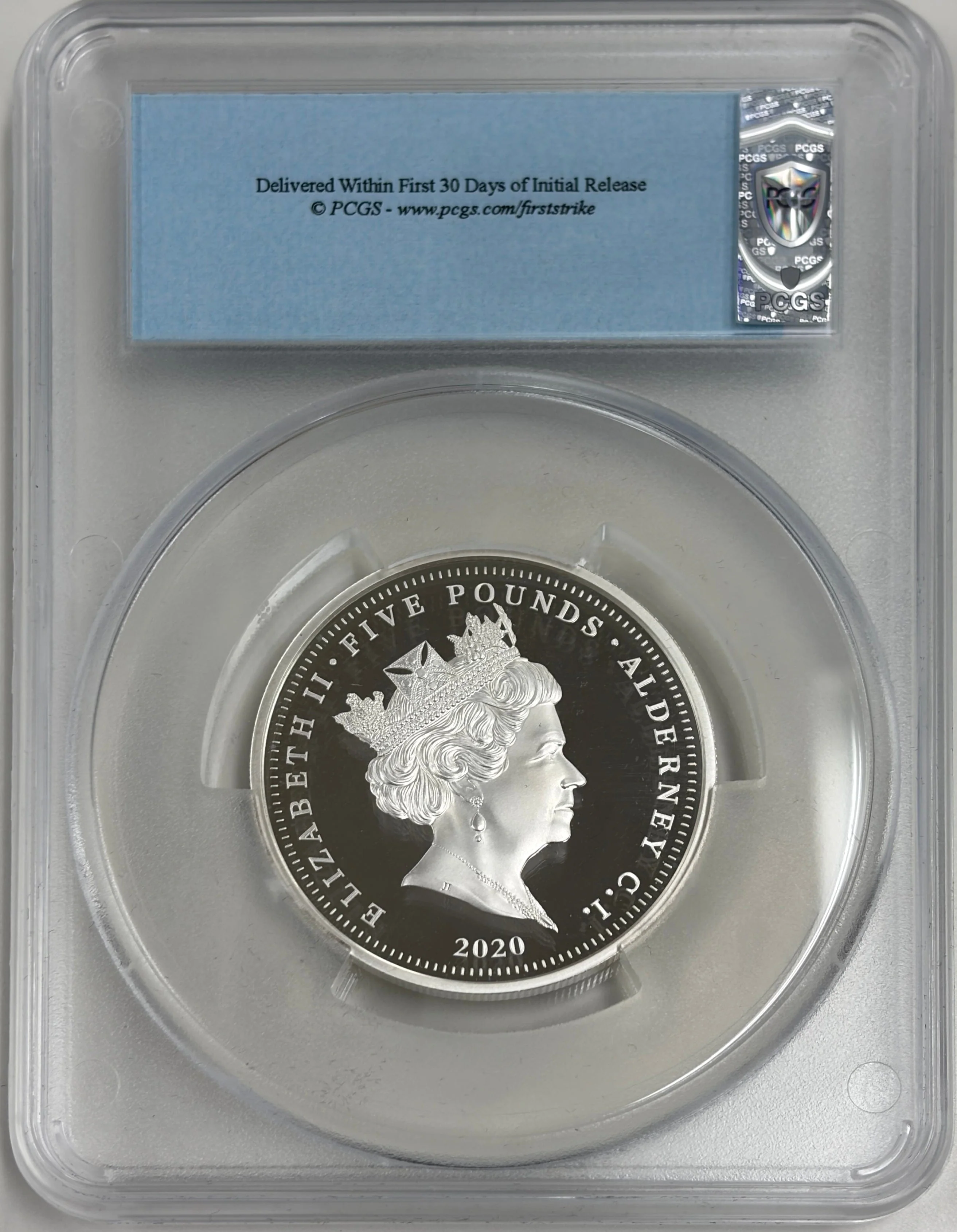 2020年 オルダニー スリー・グレイセス 2oz 5ポンド銀貨 PCGS PR70 Deep Cameo First Strike - Image 2