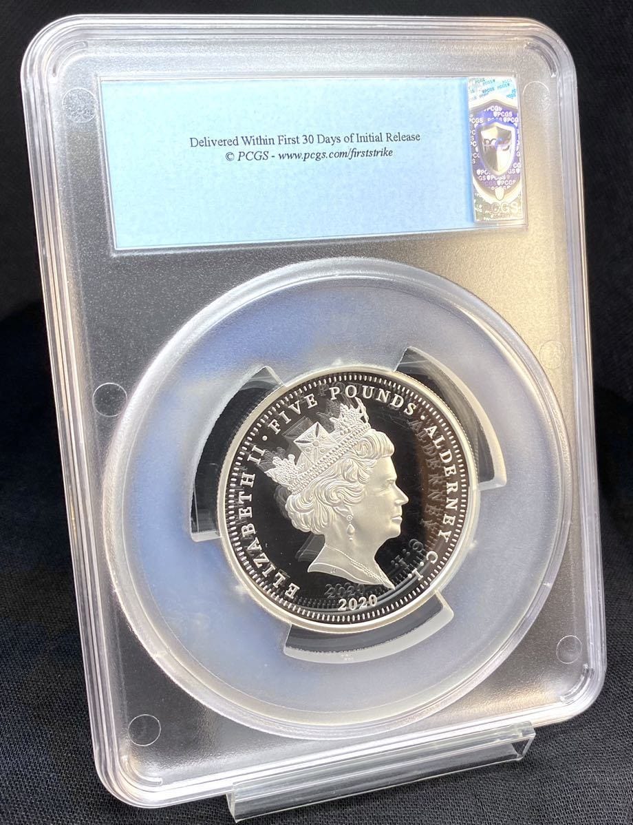 2020年 オルダニー島 スリーグレイセス 2オンス銀貨 PCGS PR70 - Image 4