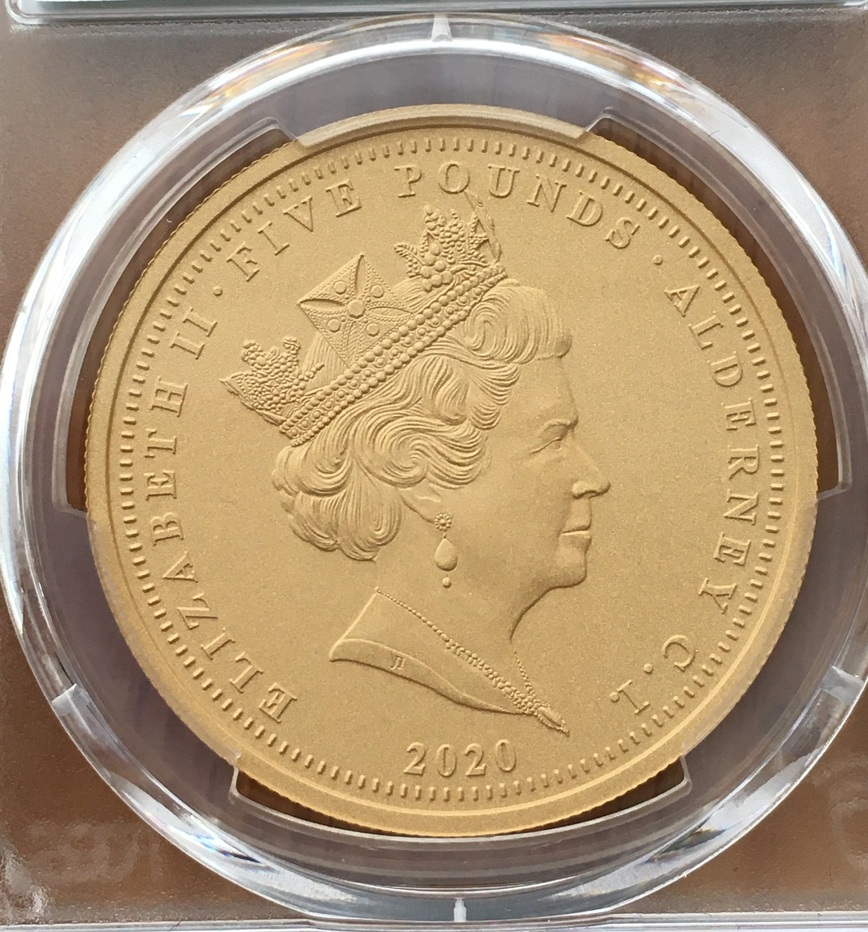 2020年 オルダニー島 スリー・グレーセス 5ポンド金貨 マットプルーフ PCGS PR70 - Image 4