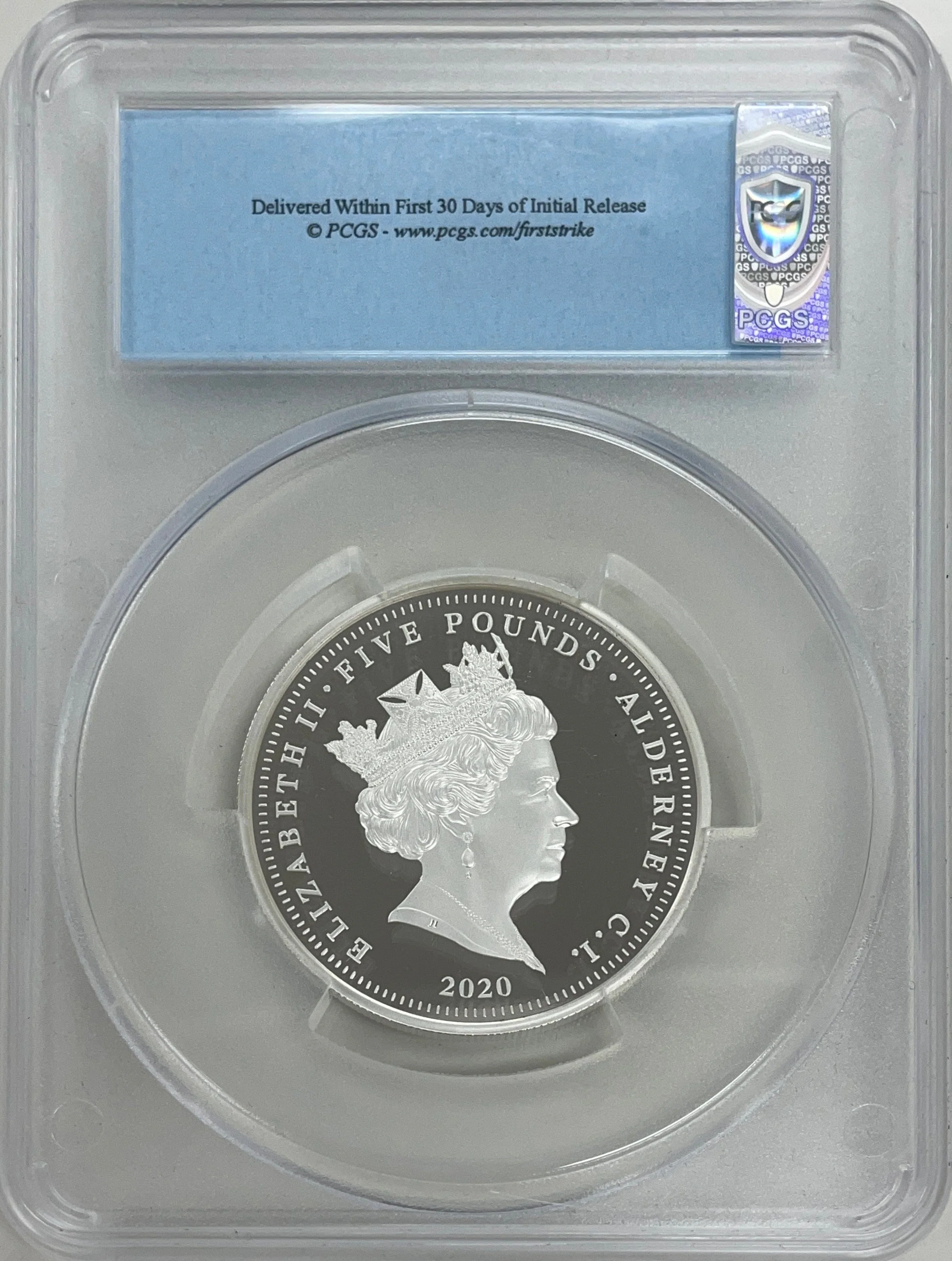 2020年 オルダニー スリーグレイセス 5ポンド銀貨 PCGS PR70DCAM COA付 - Image 2
