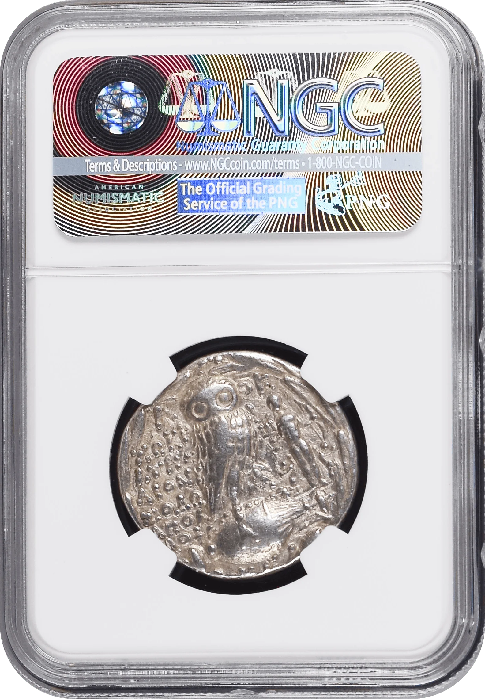 紀元前2-1世紀 古代ギリシア アッティカ アテネ フクロウ テトラドラクマ銀貨 ニュースタイル NGC XF Strike: 5/5 Surface: 4/5 - Image 2