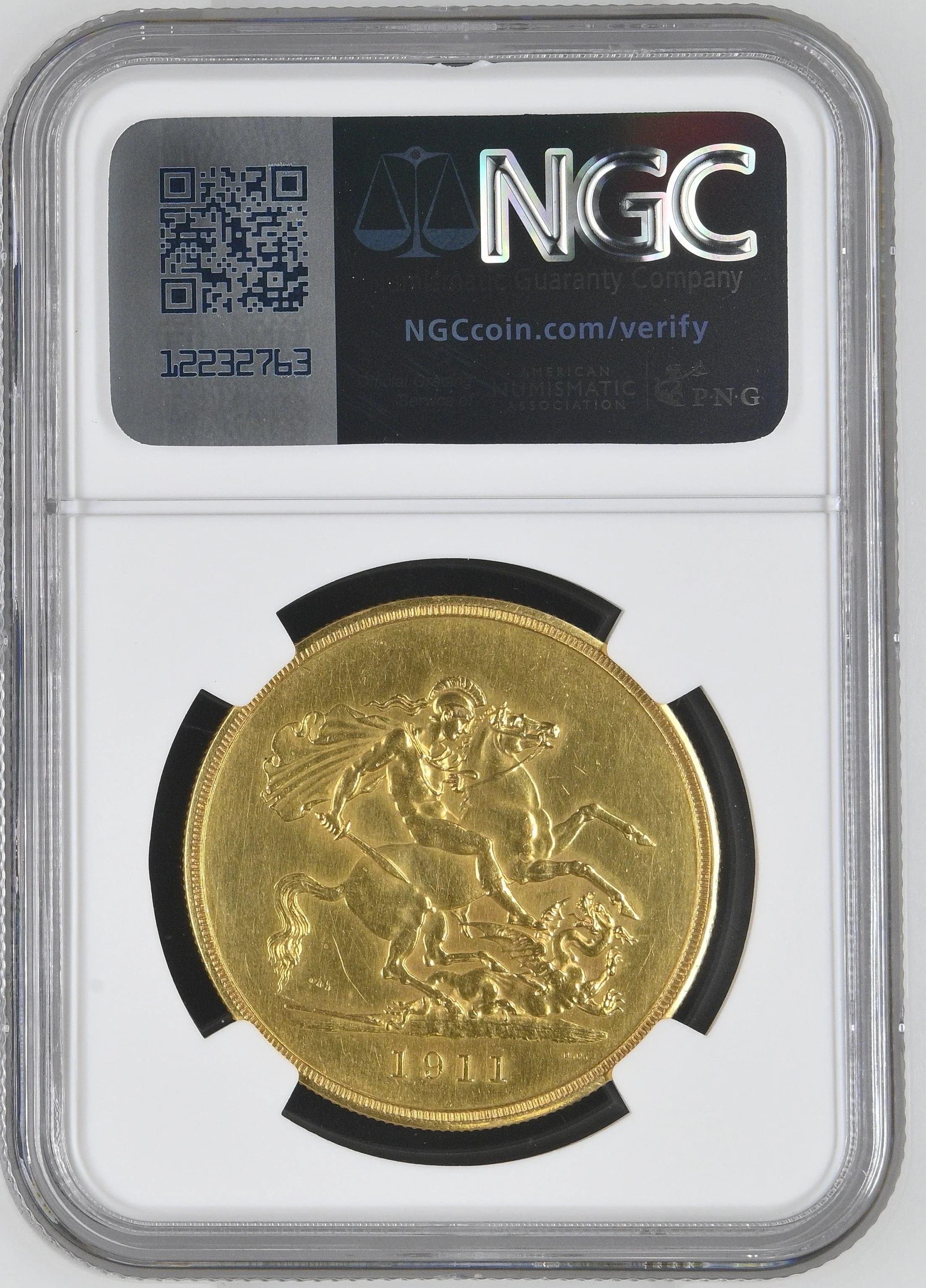 (12枚セット) 1911年 イギリス 5ソブリン金貨 NGC PROOF DETAILS CLEANED - Image 2