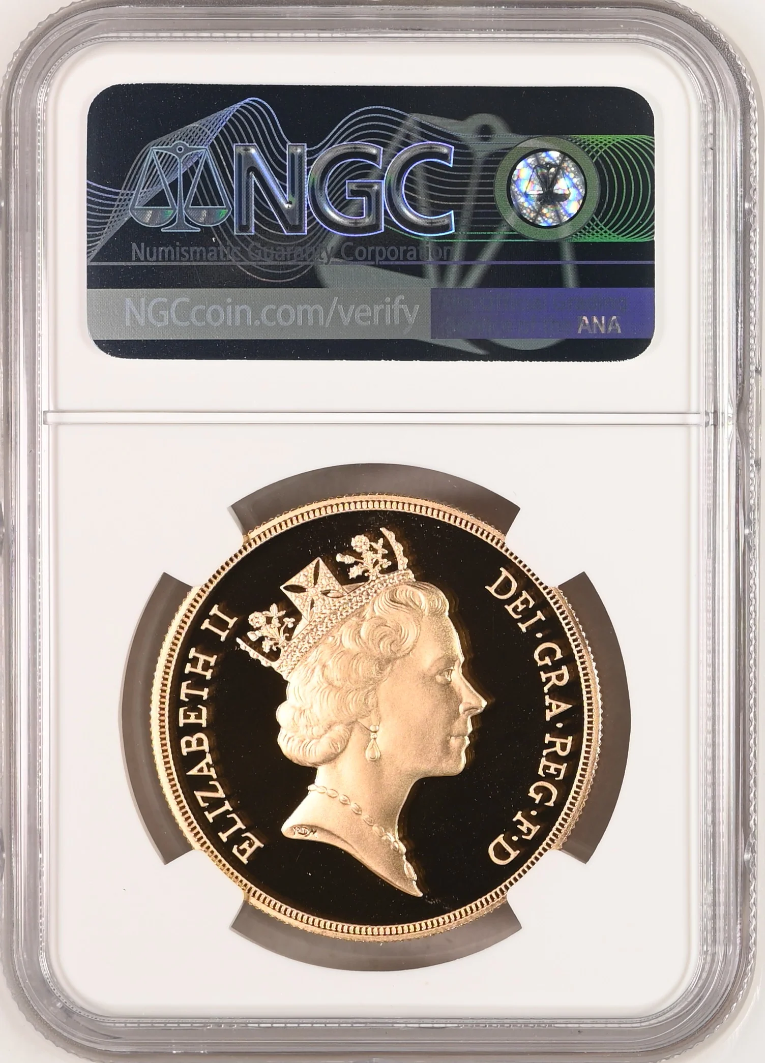 1995年 イギリス エリザベス2世 3rdポートレート 5ポンド金貨 NGC PF70UCAM - Image 2
