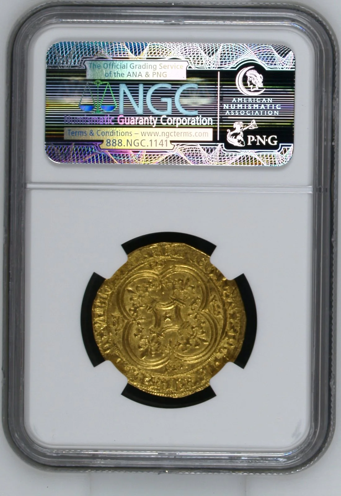 1380-1422年 フランス シャルル6世 エキュドール金貨 NGC MS61 - Image 2