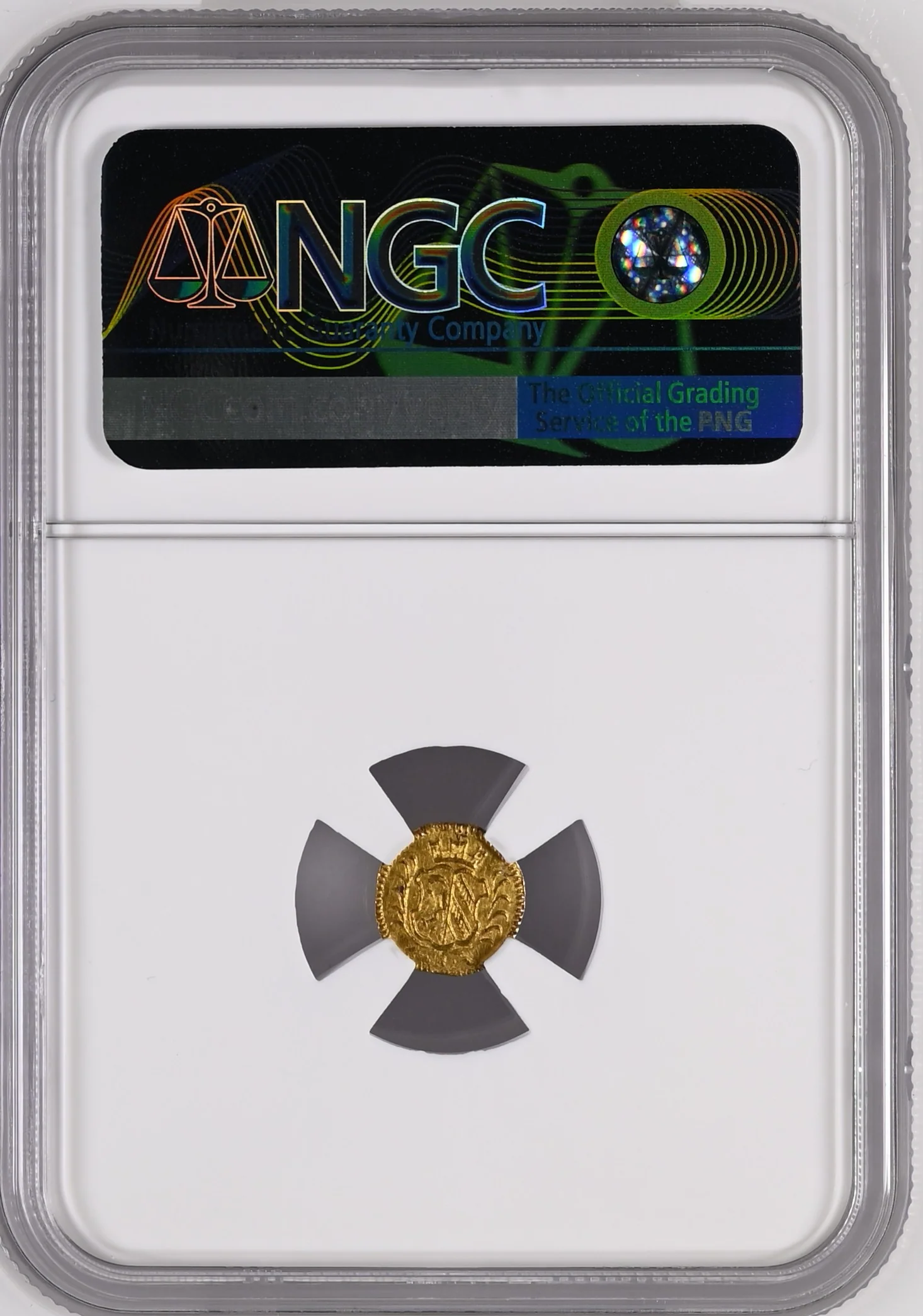 1700年 ドイツ ニュルンベルク ラムダカット 1/8ダカット金貨 NGC MS64 - Image 2