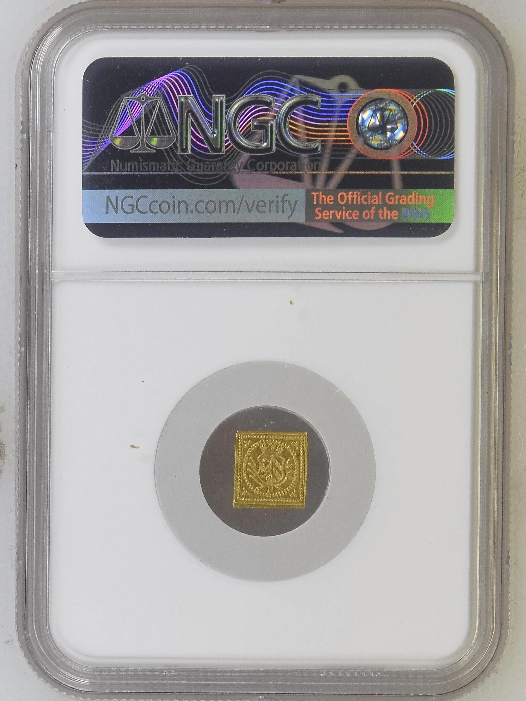 1700年 ドイツ ニュルンベルク ラムダカット 1/8ダカット金貨 クリッペ NGC MS64 - Image 2