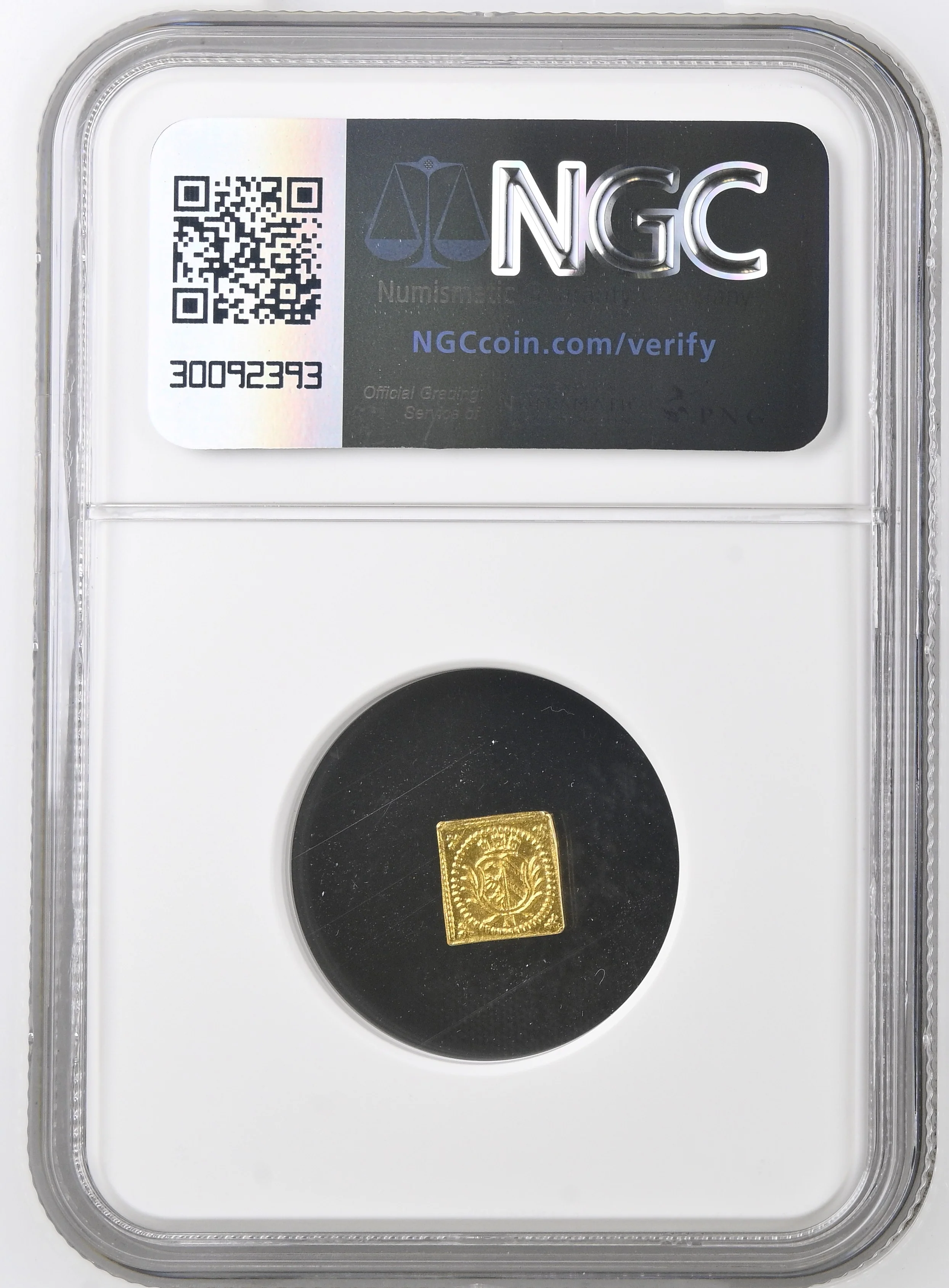 1700年 ドイツ ニュルンベルク ラムダカット 1/8ダカット金貨 クリッペ NGC MS63 - Image 2