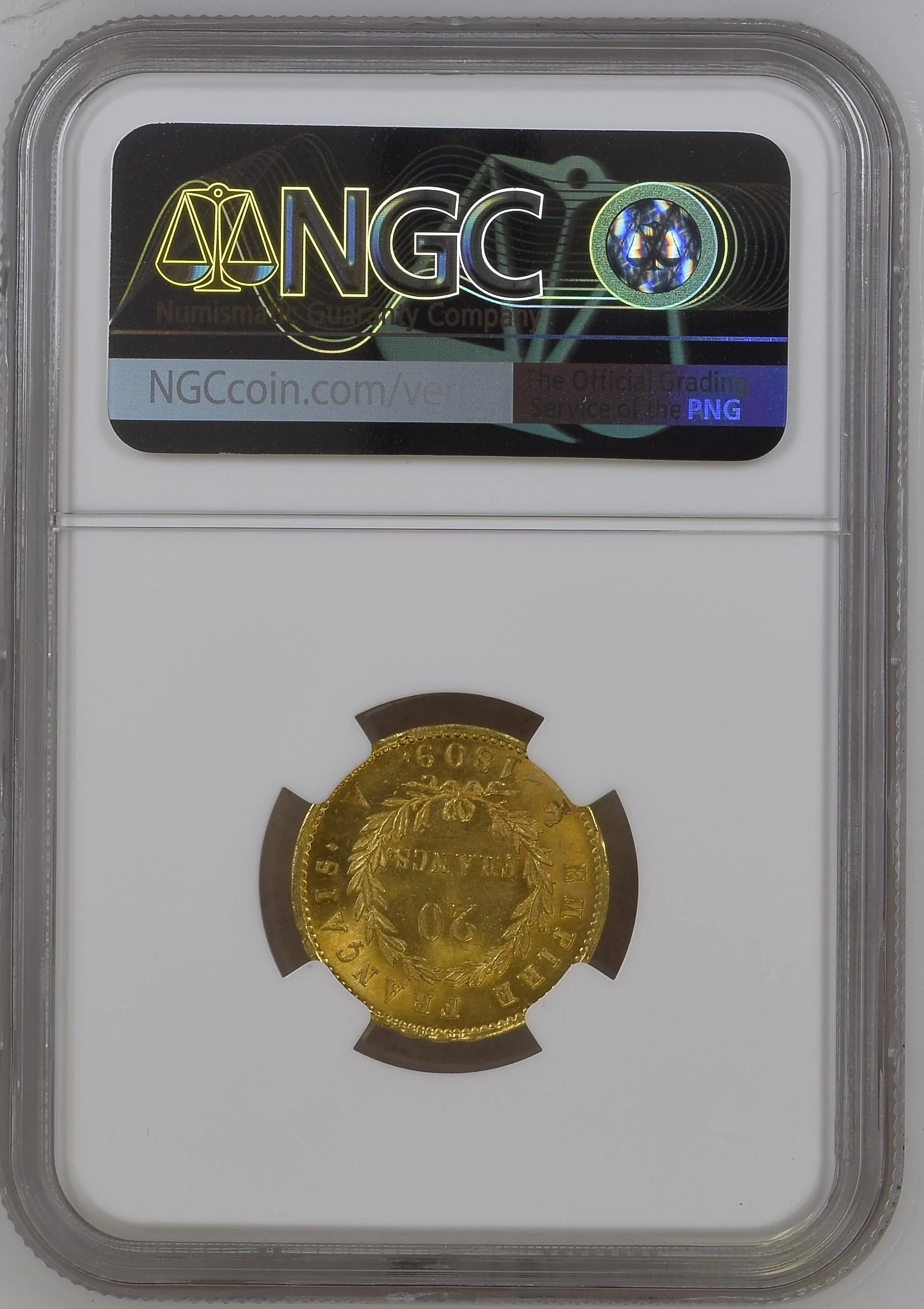 1809年A フランス ナポレオン1世 20フラン金貨 NGC MS65 Top Pop - Image 2