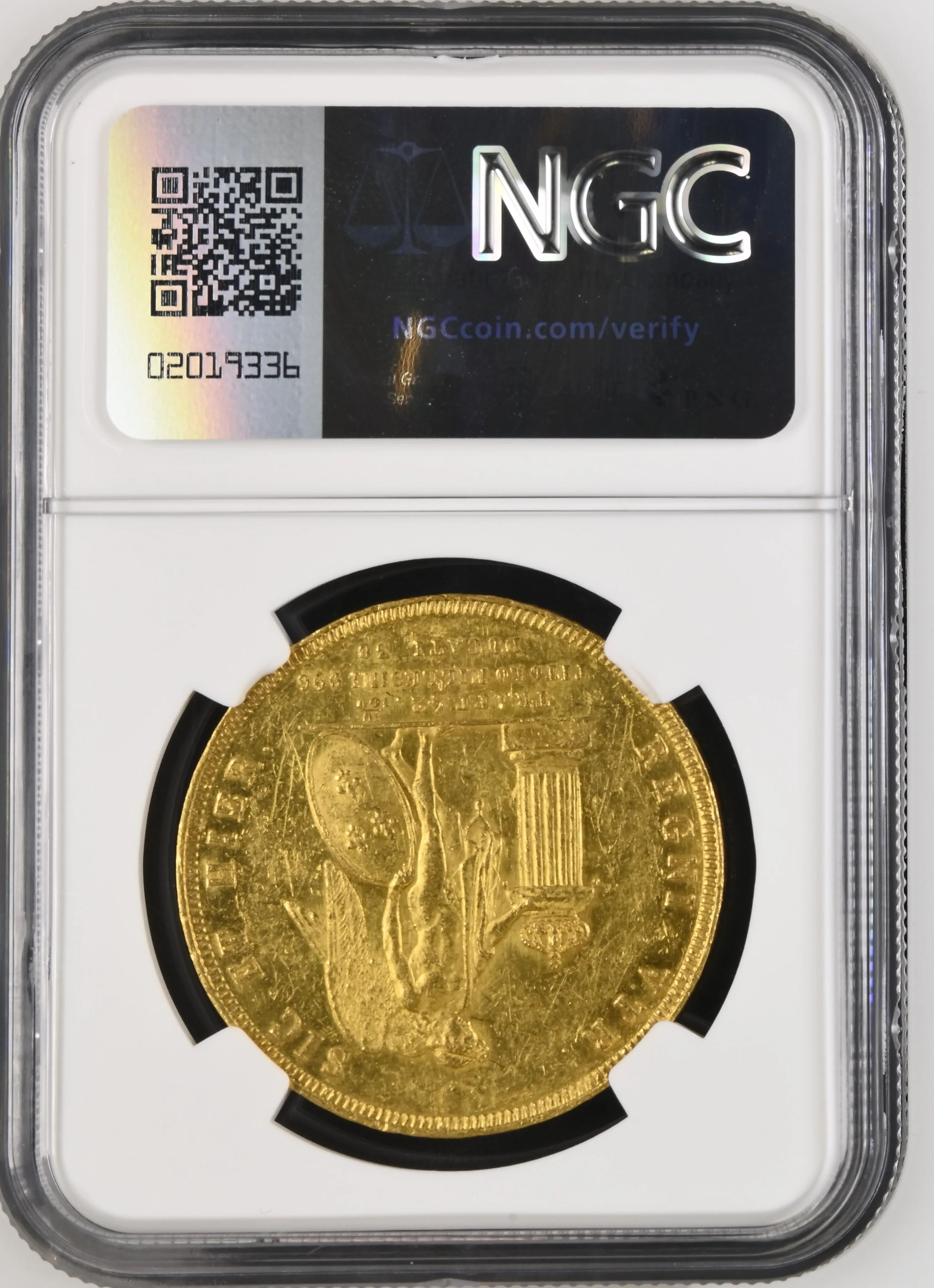 1844年 イタリア 30ダカット金貨 NGC MS60 - Image 2