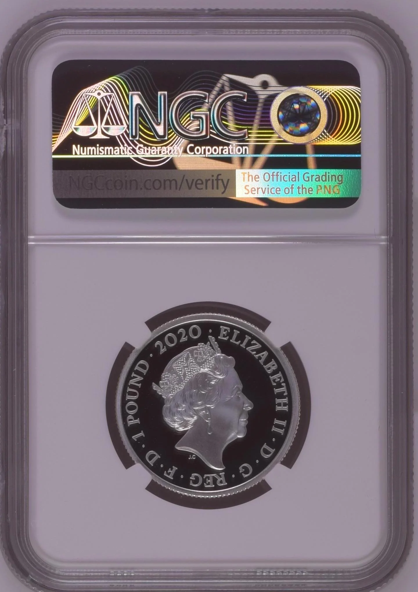 2020年 イギリス 007 Bond, James Bond 1/2オンス 1ポンド銀貨 NGC PF70UCAM First Releases 箱付き - Image 2