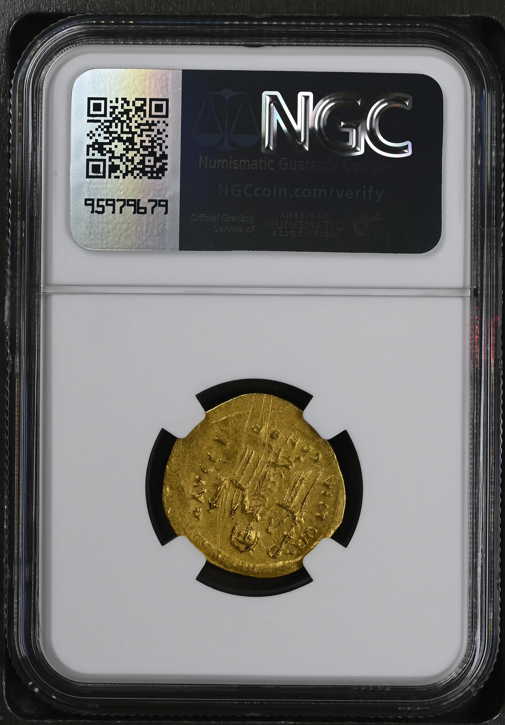 602-610年 ビザンツ帝国 フォカス帝 ソリドゥス金貨 NGC AU 4/5 - 2/5 scratches - Image 2
